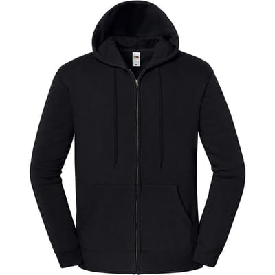 Fruit of the Loom Unisex Volwassen Iconische Premium Volledige Rits Hoodie (Zwart)