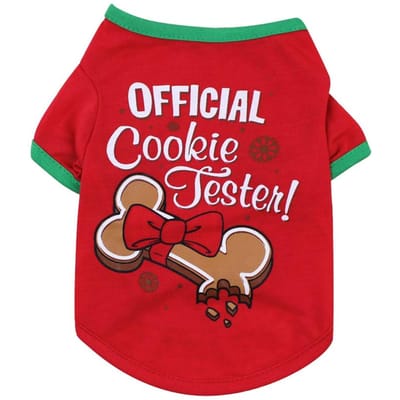 Chemise pour chien T-shirt de Noël pour chien T-shirt pour animaux de compagnie Chiens T-shirt de Noël T-shirt pour chien d'été Chiens de compagnie M red