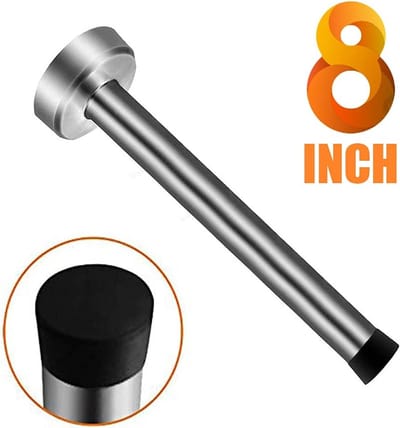 1 stuk Deurstopper, 20 cm lange deurstopper, moderne roestvrijstalen deurstopper met geluiddempende rubberen tipbeschermer, wandgemonteerde deurhouder voor thuis