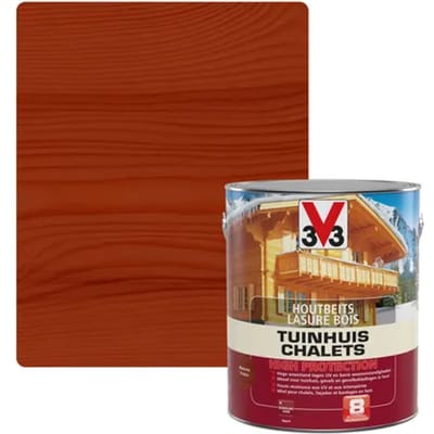 V33 Houtbeits Tuinhuis High Protection Mahonie Zijdeglans 2,5l