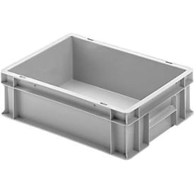 Stapelbak UNISTA M120 Ringoplast - polypropeen - L 400 x B 300 x H 120 mm - gesloten verzonken handgrepen - gladde bodem - grijs