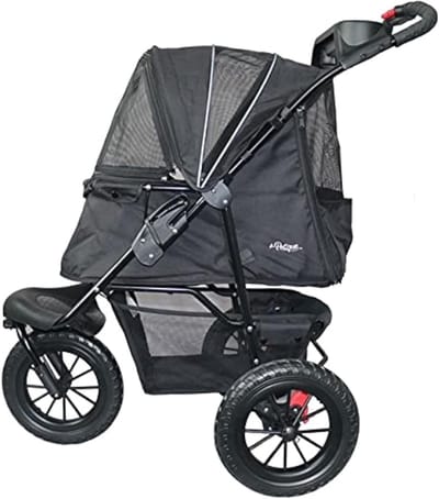 Hondenbuggy - Luxe Huisdierenwagen - Opvouwbaar met Eén Hand - Tot 23 kg Draagvermogen - Met Opbergmand en EVA Wielen