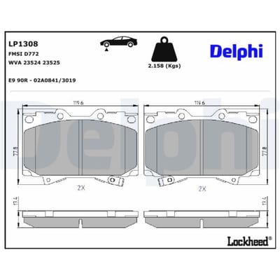 Remblokset DELPHI LP1308, voor