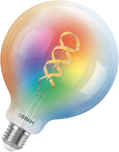 OSRAM SMART+ LED lamp Globe 125 Filament E27, RGBW, Matter compatibel, WiFi, bedienbaar via app en spraakassistent, multicolor, dimbaar