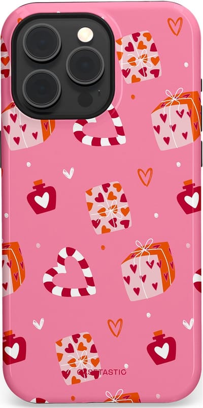 Casetastic Hoesje Geschikt voor Apple iPhone 15 Pro Max Magsafe - Stijlvolle Beschermende Duo-layer Case - Zoete Liefde Roze