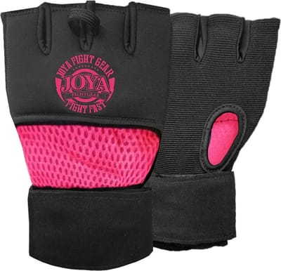 Joya Butterfly Bokshandschoenen - PU - Zwart met roze (Beschikbaar in verschillende maten)