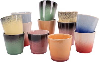 Kade 171 - Fire koffiemok - Aardewerk koffiekopjes - 200ML en 310ML - set van 12 kopjes