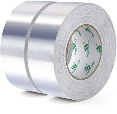 Dailygoods - BOMEI PACK Aluminium plakband, 2 rollen, 50 mm x 50 m, zelfklevend aluminium plakband, waterdicht en hittebestendig tape voor het verzegelen, repareren en isoleren