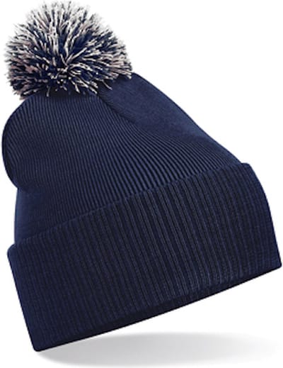 Beechfield 'Snowstar® Beanie' Donkerblauw/Lichtgrijs