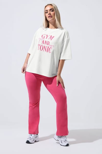 Limited Collection Wit 'Gym And Tonic' Grafisch Boxy Tshirt Size 42