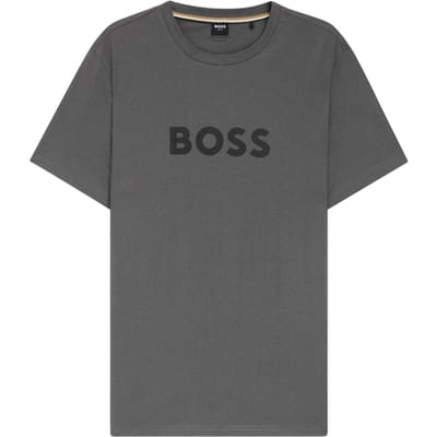 Boss Heren T-shirt katoen met logo (Donkergrijs)