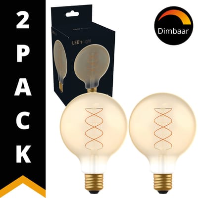 DecoDim LED XL Globe Lamp Goud E27 - Ø 9.5 cm - Dimbaar - Extra warm wit - 3 lampen - Ledlampen