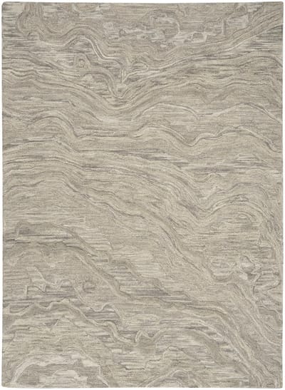 Nourison Graceful Grey GRU01 Vloerkleed - 69 x 229 cm - Grijs - Rechthoekig, Loper - Wol - Eetkamer, Woonkamer, Slaapkamer - Abstract - Landelijk, Modern