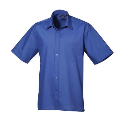 Premier Heren Poplin overhemd met korte mouwen (Koningsblauw)