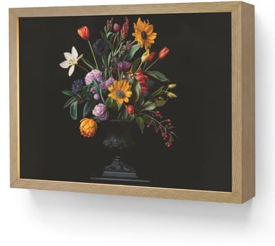Wandlamp 40x30 cm - Oplaadbaar - Zonnebloemen - Boeket - Kleurrijk - Wandlampen binnen woonkamer - Slaapkamer lamp - Decoratieve nachtlamp - Vloerlamp draadloos