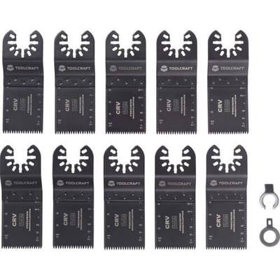 TOOLCRAFT TO-10283850 Multitool toebehorenset Chroom-vanadium staal 10-delig 34 mm 10 stuk(s)