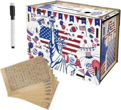 Houten Spaarbox - Geldkistje - Geld Besparen - Spaaruitdaging Tool - 198 cm - Multicolor
