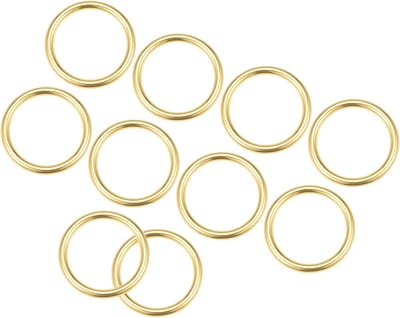 Metaal O-Ringen Gespen 25mm ID 3mm Dikte, 10 Stuks Gelaste Zink Legering voor DIY Creaties, Tassen en Riemen, Gouden Kleur