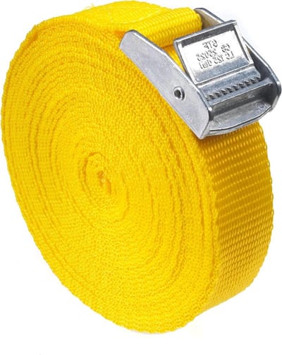 Lashing Straps Set - Spanbanden Bagage - Vastzetten Lading - Snelle Gesp Verstelling - 5 Meter Lengte - Geel