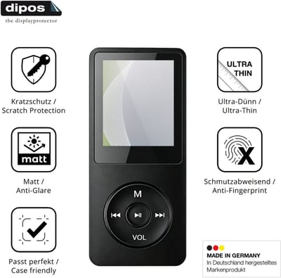 dipos – 4x Matte Beschermfolie geschikt voor Witfoam SHD151 MP3-Player | Krasbestendige & antireflecterende Screenprotector Ultra-Thin