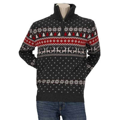 Skipper kersttrui heren - Grijs / XXL