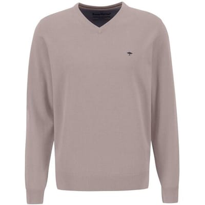 Fynch-Hatton Trui Uni Katoen V-Hals Pale Berry / male