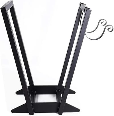 Houten rek - Brandhout opslag - Binnen buiten - Stapelbaar metaal - 37 46 56 cm - Zwart