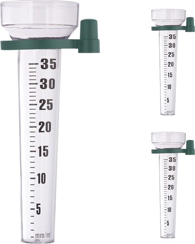 Set van 3 regenmeters met houder - Pluviometer voor tuin tot 35 mm/m² - Weerbestendig kunststof