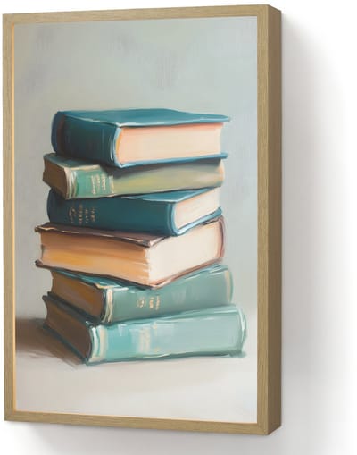 Wandlamp 40x60 cm - Oplaadbaar - Stapel - Boeken - Groen - Daglicht - Wandlampen binnen woonkamer - Slaapkamer lamp - Decoratieve nachtlamp - Vloerlamp draadloos