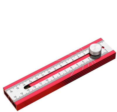 Bouwliniaal Waterpas - Meetliniaal Markeringsliniaal - Precisie Timmerwerk - Verstelbare Hoek - 17 cm Pakket - Aluminium