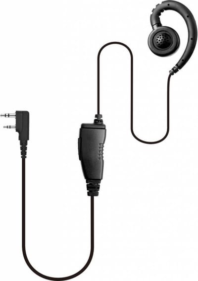 Hoornie - C-Shape Portofoon Oortje voor Kenwood. Oa. TK-3301, TK-3401, TK-3501, TK-3701, NX-1200, NX-1300, NX-330, PKT-300 en meer