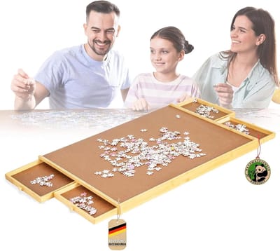 Puzzeltafel met laden - Puzzelplank - Legpuzzels maken - Draagbaar en stabiel - 76 x 57 cm - Natuurlijk