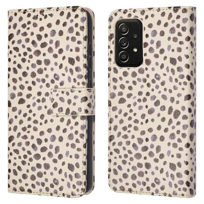 imoshion Hoesje - Geschikt voor Samsung Galaxy A52 (4G) / A52s / A52 (5G) - Design Bookcase smartphone - Black And White Dots