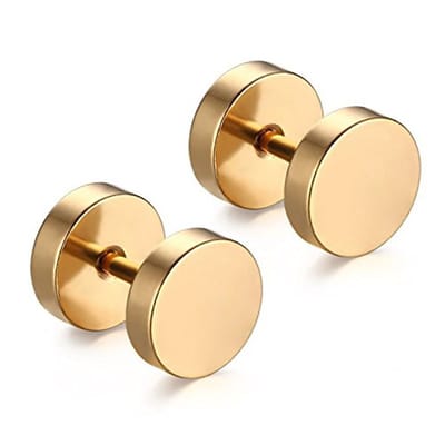 Plux Fashion Studs Oorbellen - Goud - 8mm - Stainless Steel - Heren - Dames - Sieraden - Goude Oorbellen - Studs Oorbellen - Oorbel - HipHop Oorbellen - Sieraden Cadeau - Luxe Style - Duurzame Kwaliteit - Halloween - Oktoberfeest