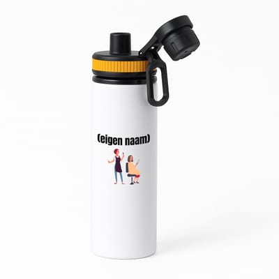 Hacebo® - kapper vrouw met eigen naam waterfles met draaidop oranje - Kapper - barbers - collega's - verjaardag - afscheidscadeau - geschenk - kado - water fles - 850ML