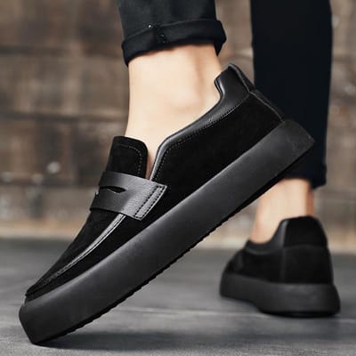 Nieuwe Lente Ademende Heren Bonenschoenen Koreaanse Mode Casual Schoenen Jeugd Herenschoenen Trendy Enkele Schoenen 46