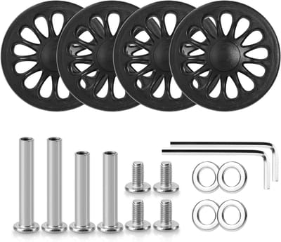 Kofferwielen Set - Reservewielen Bagage - Reizen Reparatie - Slijtvast Rubber - 50x11 mm - Zwart