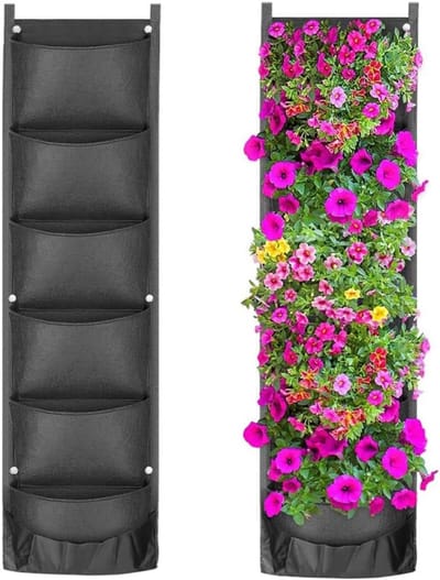 Verticaal hangende plantenzakken – 2 stuks kweekzakken voor binnen- en buitentuin – Wandhangende plantenbakken
