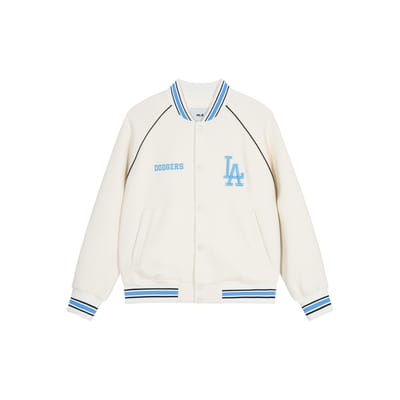 MLB Collegiate Stijl SS24 Los Angeles Dodgers Letterprint Enkele Rij Knopen Baseball Jersey Uniseks Jersey Wit 3AJPV0841-07CRD M white
