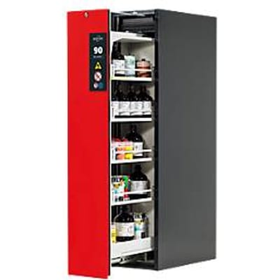 Kast voor gevaarlijke stoffen Asecos V-LINE, type 90, 1 verticale schuif, antraciet/signaalrood