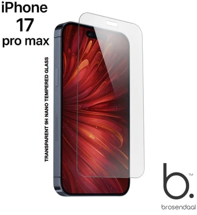 Brosendaal Screenprotector geschikt voor iPhone 17 pro max - 9H Nano Coating - Ultradun - Maximaal Kras- en Valbestendig