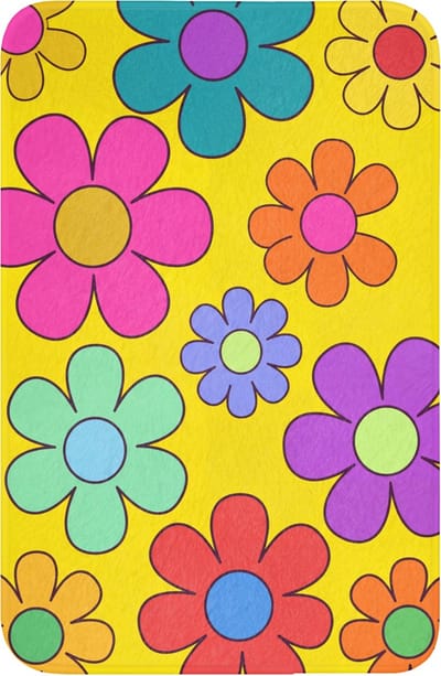 WC mat 40x60 cm - Antislip - Bloemen - Illustratie - Kleurrijk - Toiletmat - Vloermat - Douchemat - Toilet tapijt - Toiletmatten
