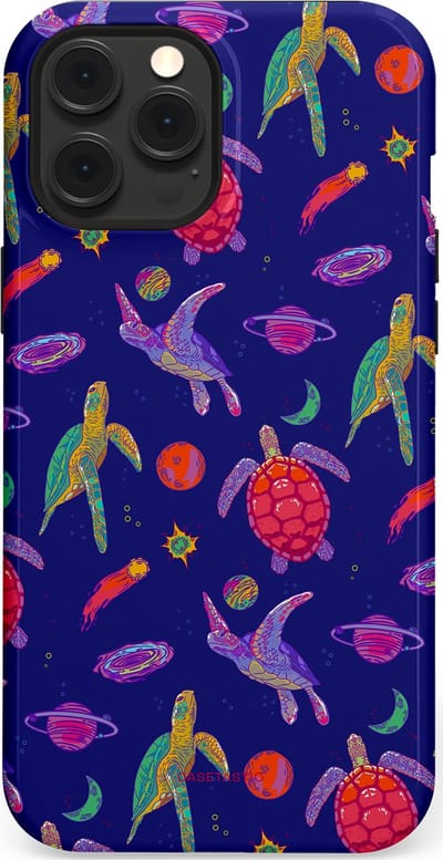 Casetastic Hoesje Geschikt voor Apple iPhone 12 Pro Max Magsafe - Stijlvolle Beschermende Duo-layer Case - Kosmische schildpad