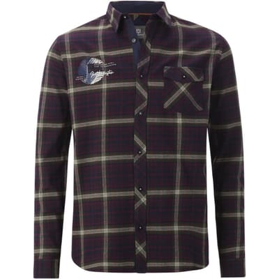 Jan Vanderstorm herren Overhemd - 41/42 - donkerlila - Plus Size