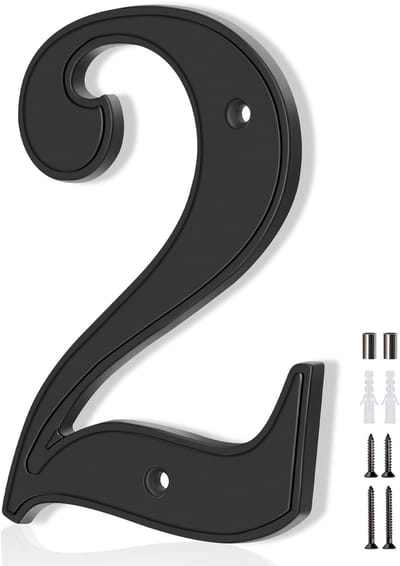 Dailygoods- Huisnummers Zwart - Robuuste Zinklegering - Moderne Huisnummerbord - Waterdicht - Corrosiebestendig - Goed Zichtbaar 5D-effect - Adresnummer