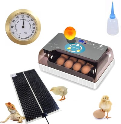 UniEgg® Broedkit Slimme Broedmachine YZ12 t/m 60 eieren | Volautomatische broedmachine met Luxe hygrometer, warmtemat en waterflesje