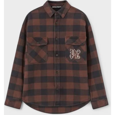 Palm Angels Ruitpatroon Overshirt 'Bruin/Off White'