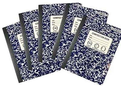 College Ruled Marmerd Schrijfboek Bundle - 5 Stuks In Blauw