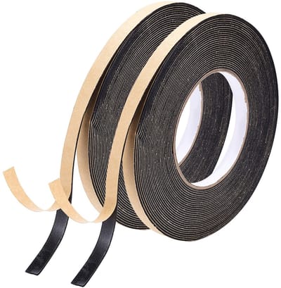Allecto - Afdichtingstape - Schuimrubberen tape - Weerbestendig - Zwart - Geluiddemping - Ideaal voor deuren en ramen