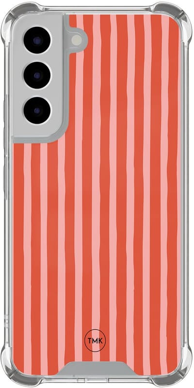 Shockproof hoesje geschikt voor Samsung Galaxy S22 - Streepjes - Schokbestendig - Verhoogde randen - TPU case - Extra Sterke Back Cover - Gestreept - Transparant, Multi
